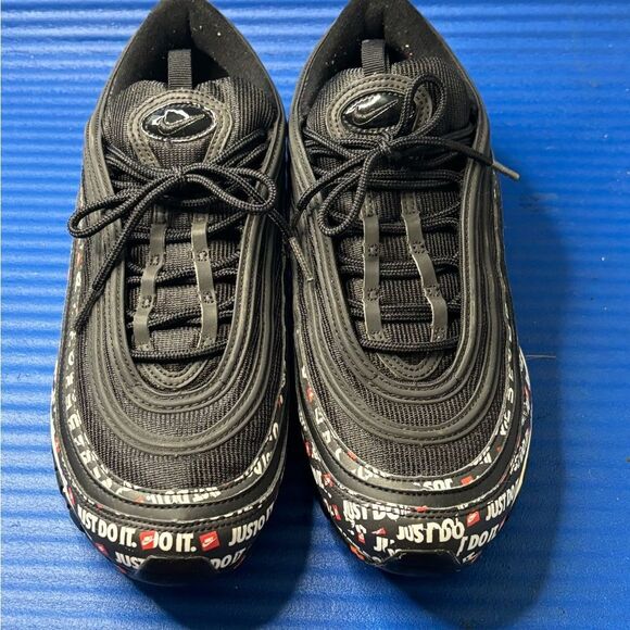 Size 9- Nike Air Max 97 Just Do It Black Athletic Shoes Sneakers AT8437-001 - Picture 4 of 8